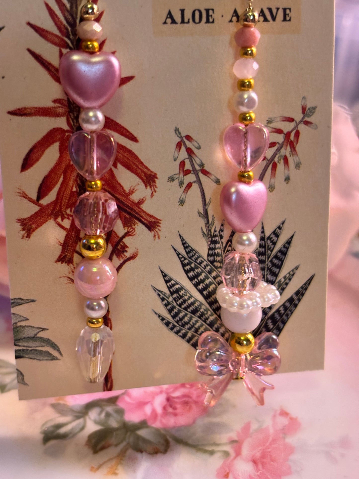 Coquette mismatched earrings