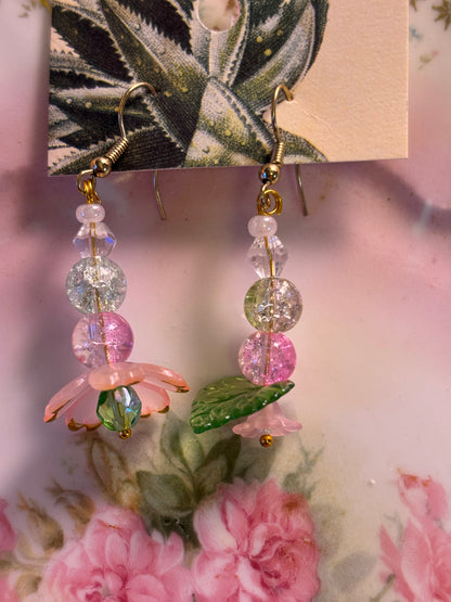 Mismatched Floral Beaded Earrings