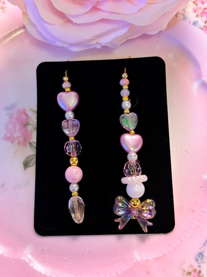 Coquette mismatched earrings